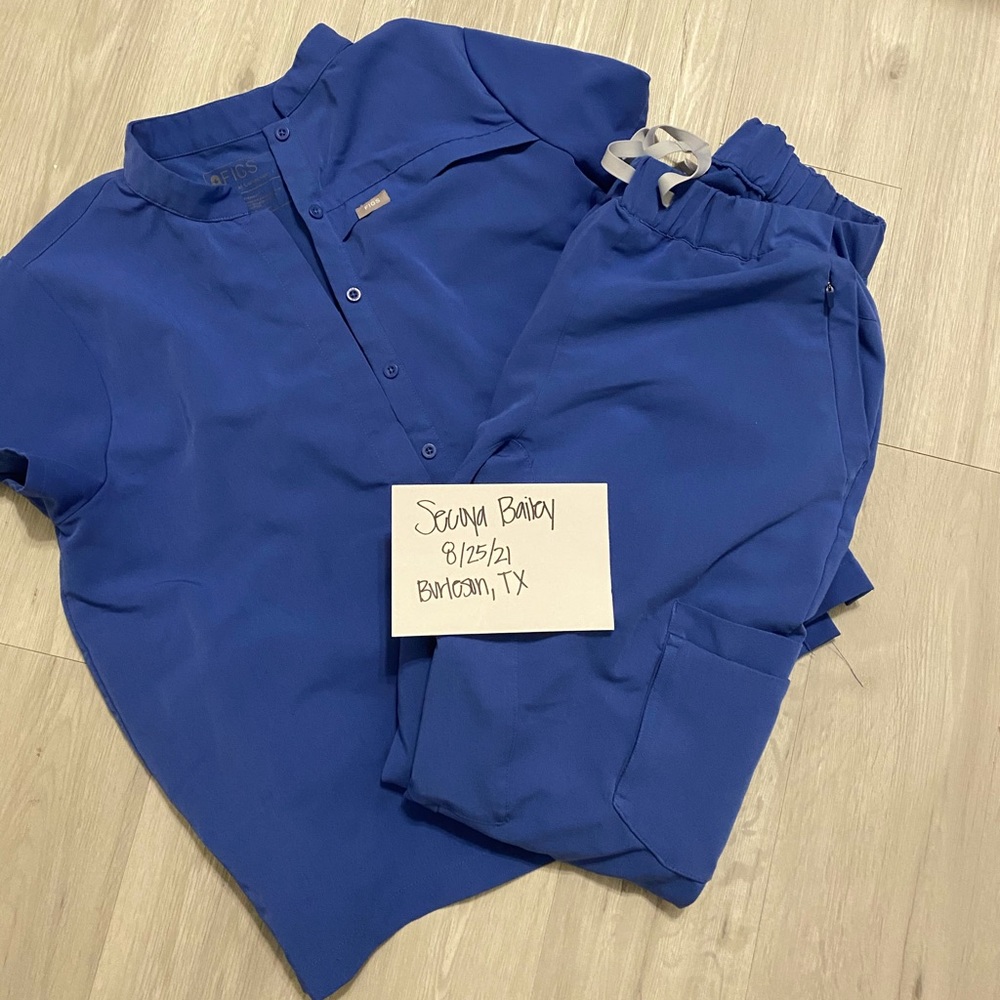 Figs: Denim Celemu Top and 20 Pocket Pants